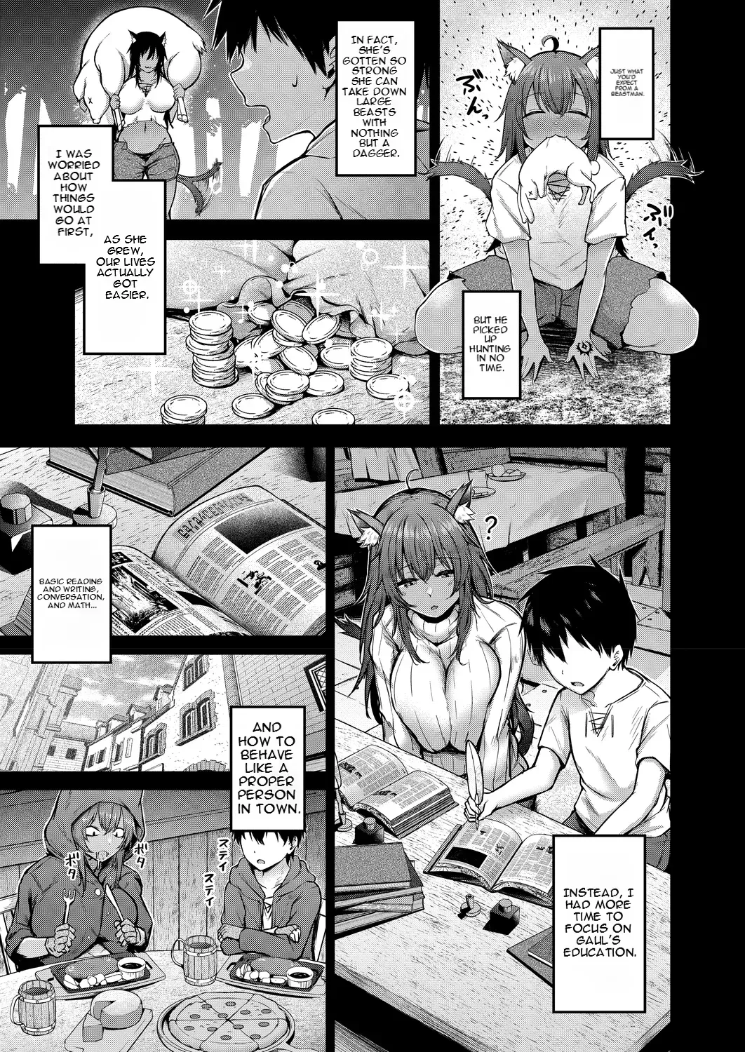 [Nekono Fuguuri] Hirotta Shishijin Shōjo ga Deka Sugiru Ken | The beast girl I found is too big - Page 5