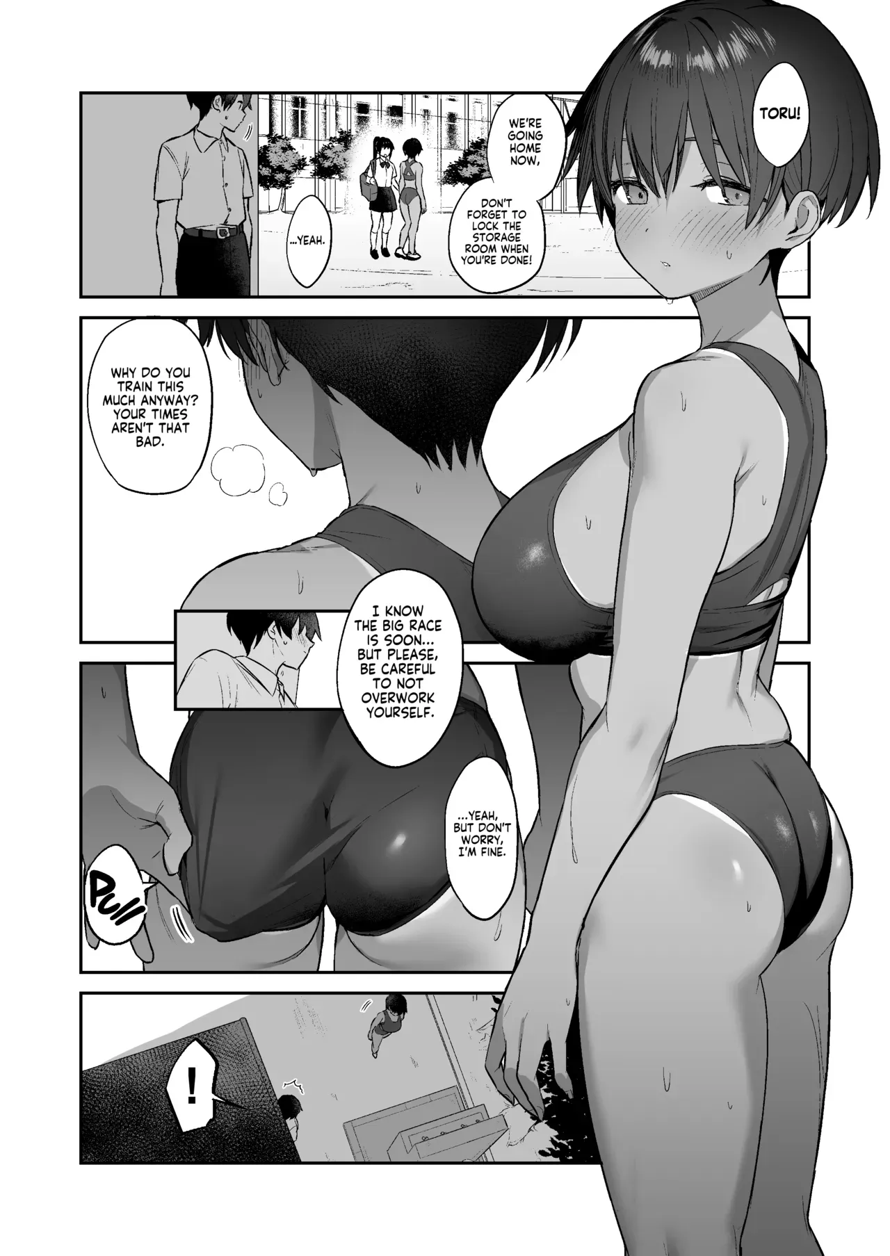 [Akashiba Honpo (Igusa)] Seiyoku Tsuyo Tsuyo Rikujoubu ni Shiboritorareru Hanashi | Milked Dry By The Super Horny Girl From The Track And Field Club [Digital] [English] [KM_42] - Page 3