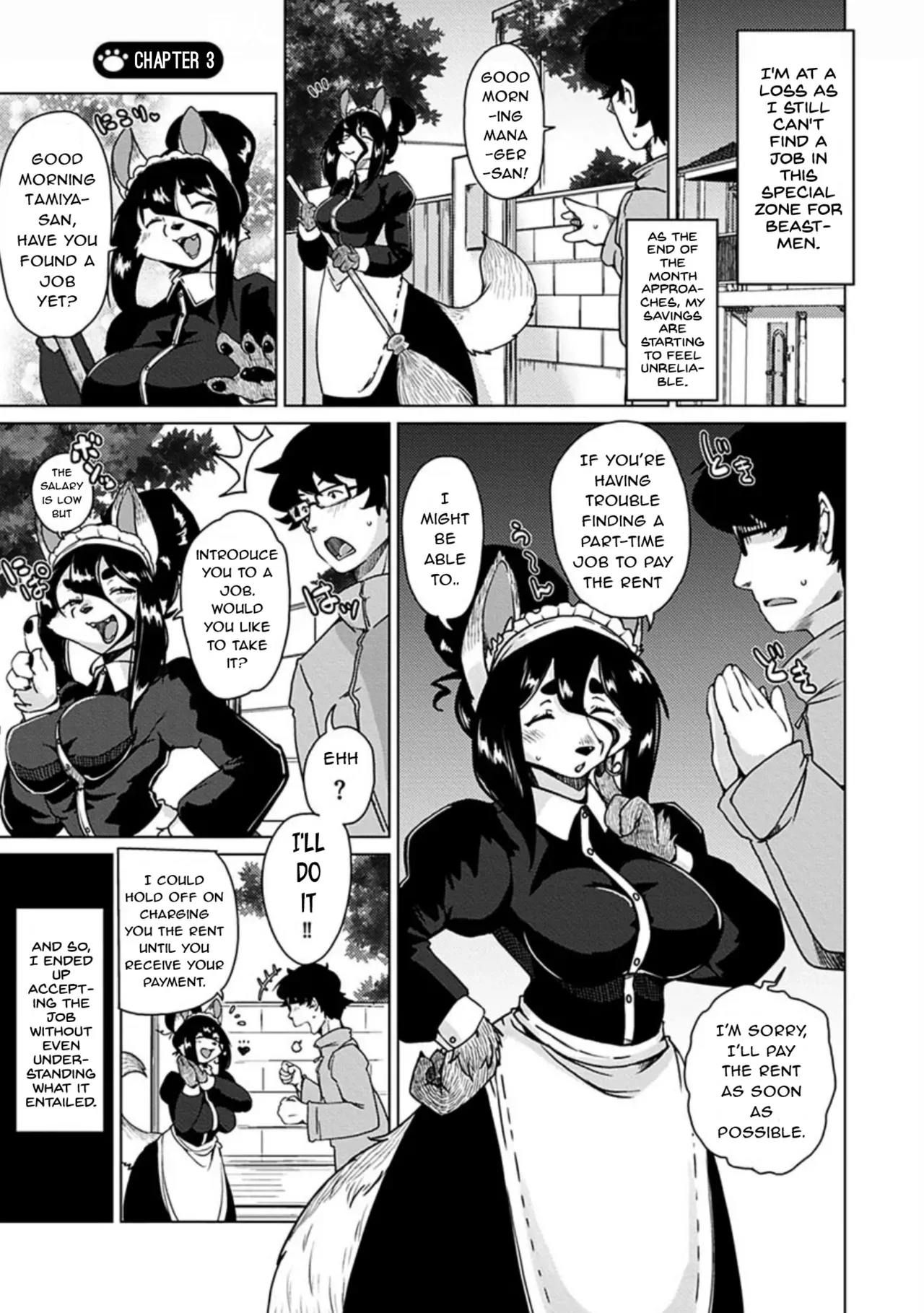 [Setouchi Kurage] Juujin Apart Tokoharusou e Youkoso! | Welcome to the Tokoharu Beastfolk Apartment! (Ch. 3) [English] [Decensored] [Horny-_-TnT] - Page 2