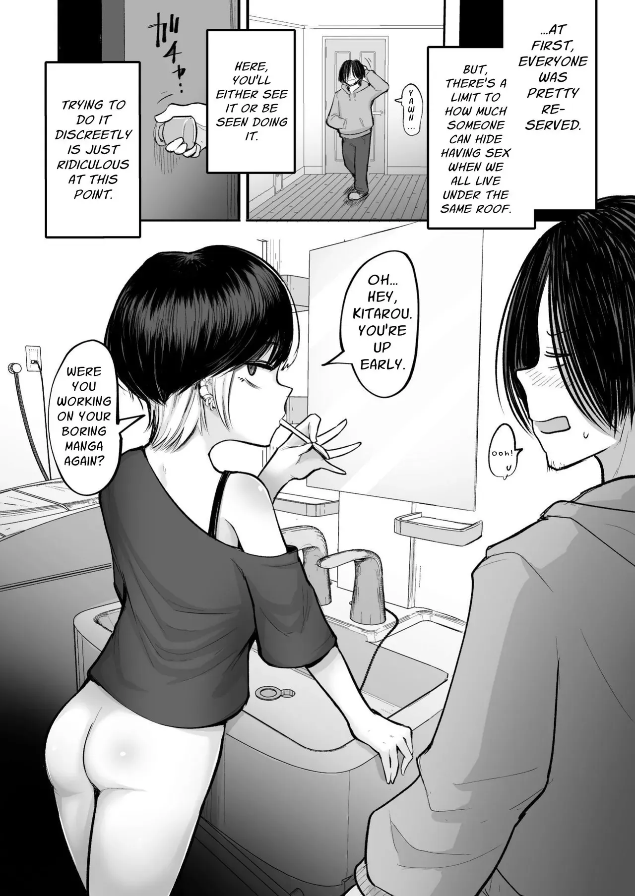 [Archa1c (Nada Shio)] Saikou Saiaku Terrace House Kasu no Danjo ga 6-nin Itara Sex shika Shinai | The Worst Terrace House of All Time: The Six Low-Lives Living There Do Nothing But Fuck [Kani] [Digital] - Page 10