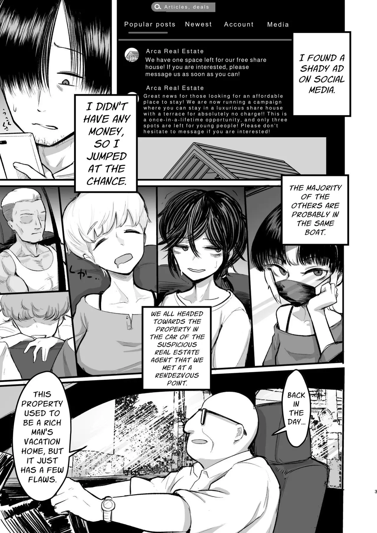 [Archa1c (Nada Shio)] Saikou Saiaku Terrace House Kasu no Danjo ga 6-nin Itara Sex shika Shinai | The Worst Terrace House of All Time: The Six Low-Lives Living There Do Nothing But Fuck [Kani] [Digital] - Page 3