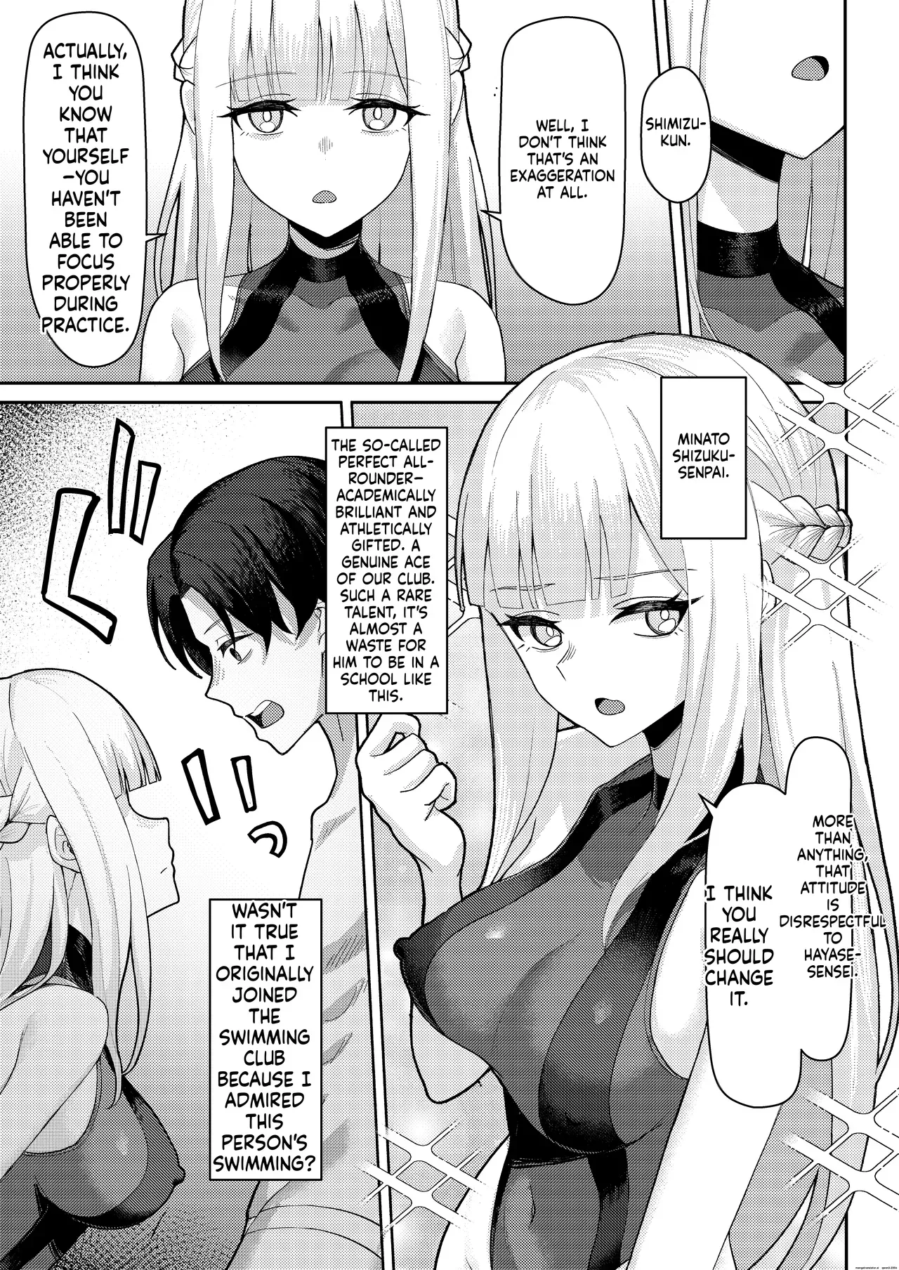 [Kamatsuka (Kamatsuka)] Danshi ga Ore dake!? no Suieibu de Akogare no Senpai to Osananajimi ni Komon ni Shasei Kanri Sareteiru Koto ga Barete Shimatta Hon - Page 8
