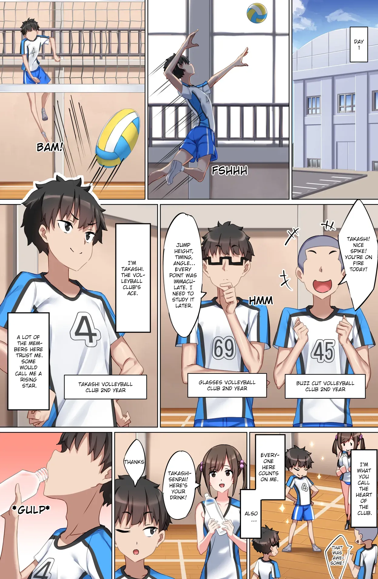 [Kurage no Suisou (Hagakure Kurage)] Welcome to the Weak Masochist Volleyball Club - Page 5