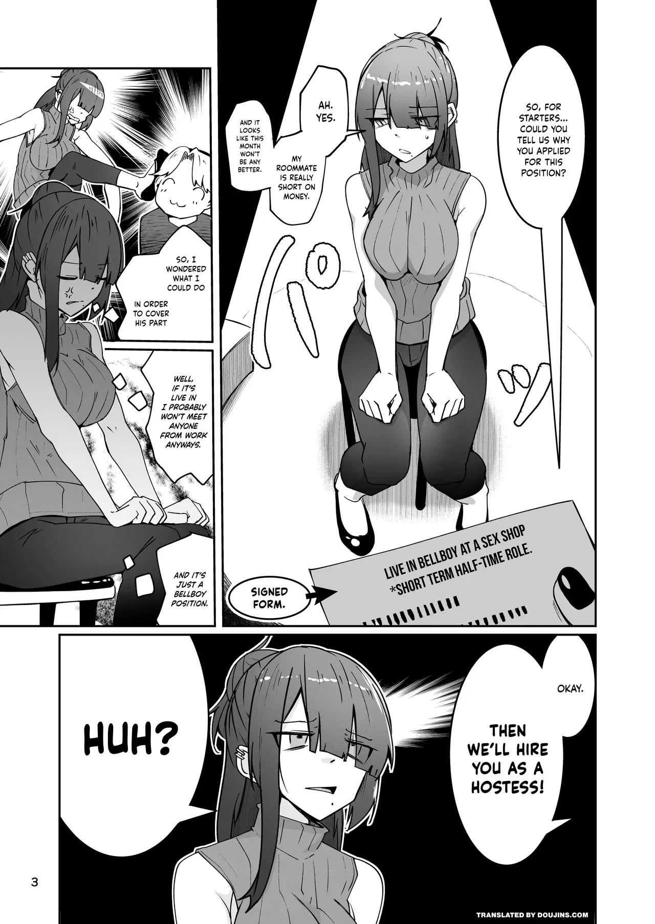 [Zenshuu Bougyo (Sin Iti)] Dōshite Baito-saki Ga Fūzoku no Jōnanda⁉ / Why Am I Being Hired To Be A Brothel Girl?! [Digital] [English] {Doujins.com} - Page 3