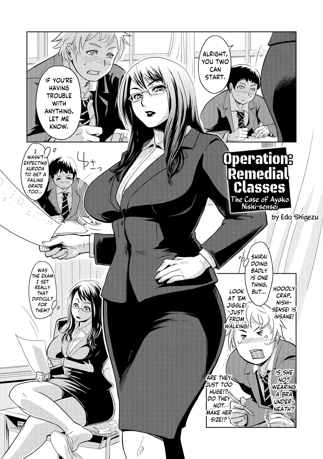 [Edo Shigezu] Hoshuu Senryaku ~Nishi Ayako-sensei no Baai~ | Operation: Remedial Classes ~The Case of Ayako Nishi-sensei~ (Netorare Marking) [English] [skibidibenki] [Digital] - Page 1