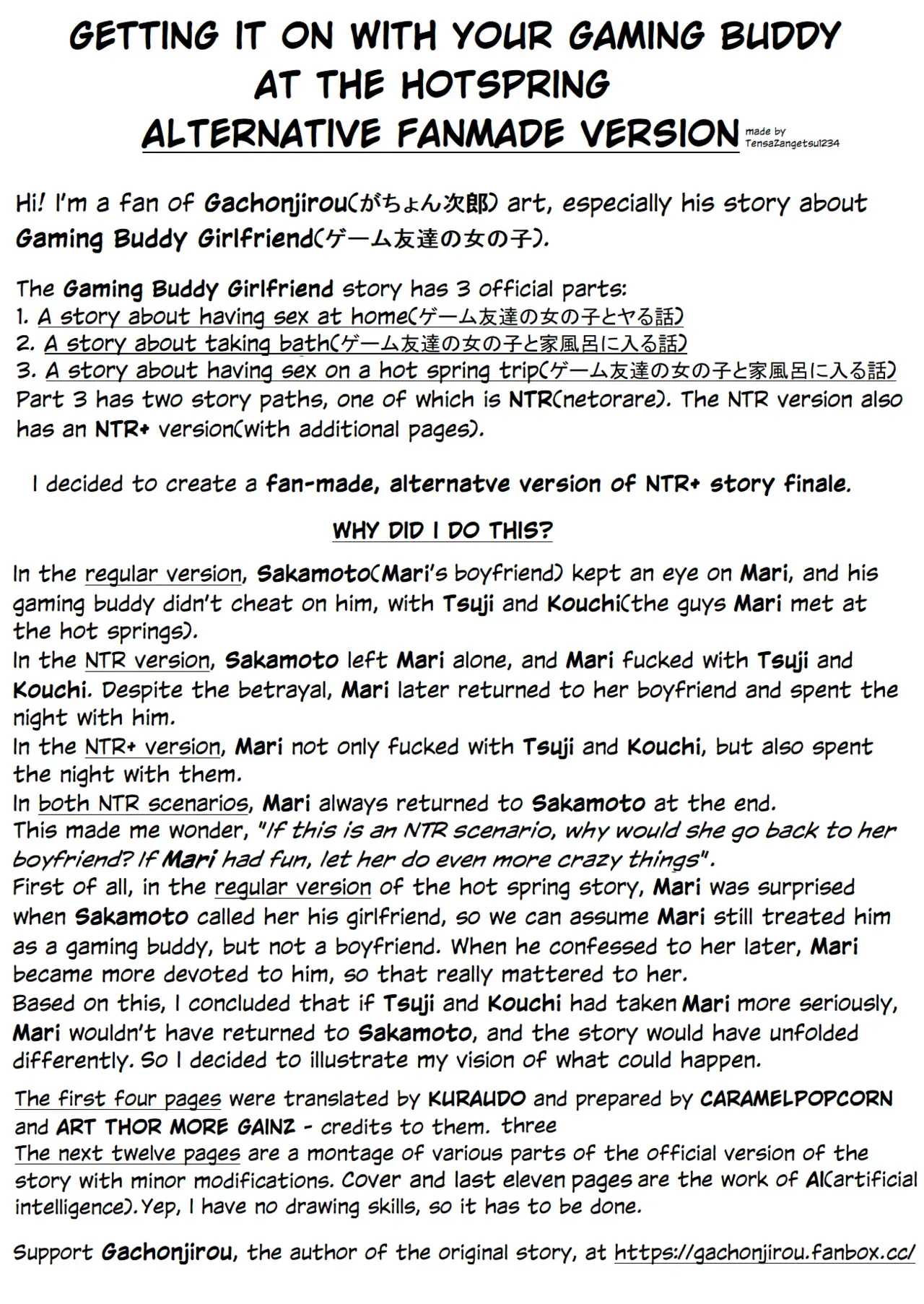 [Chimamire Yashiki (Gachonjirou)] Game Tomodachi no Onnanoko to Onsen Ryokou de Yaru Hanashi NTR+ ALTERNATIVE FANMADE VERSION [English] [TensaZangetsu1234] - Page 2