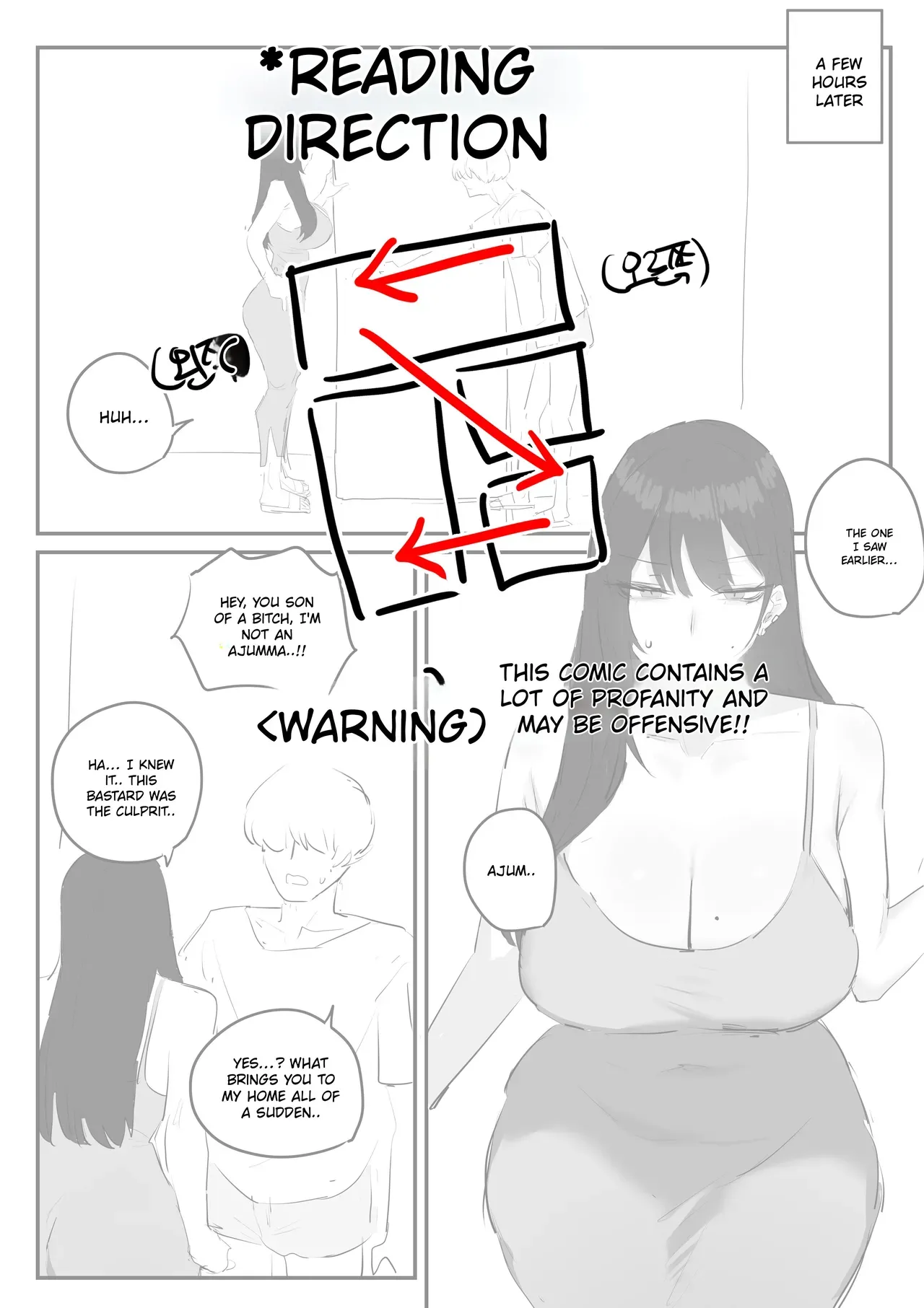[kkan] Comic about giving proper discipline to the downstairs neighbor lady... (complete edition) [English] [MTL] - Page 1
