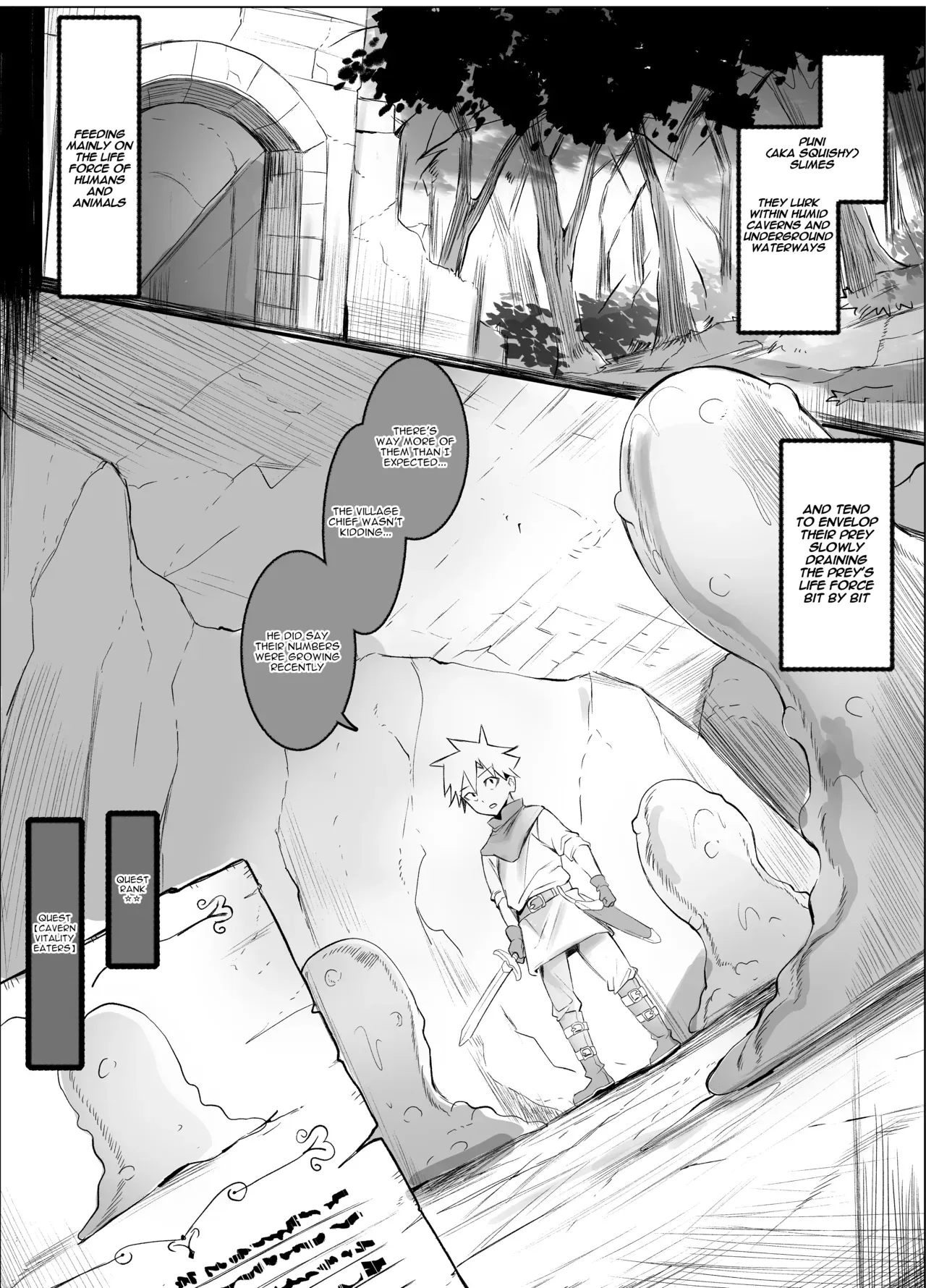 [Honyuubin (Tikubin)] Dosukebe Slime Mama ga Arawareta! | A Super-Perverted Slime Mommy Has Appeared! [English] - Page 2