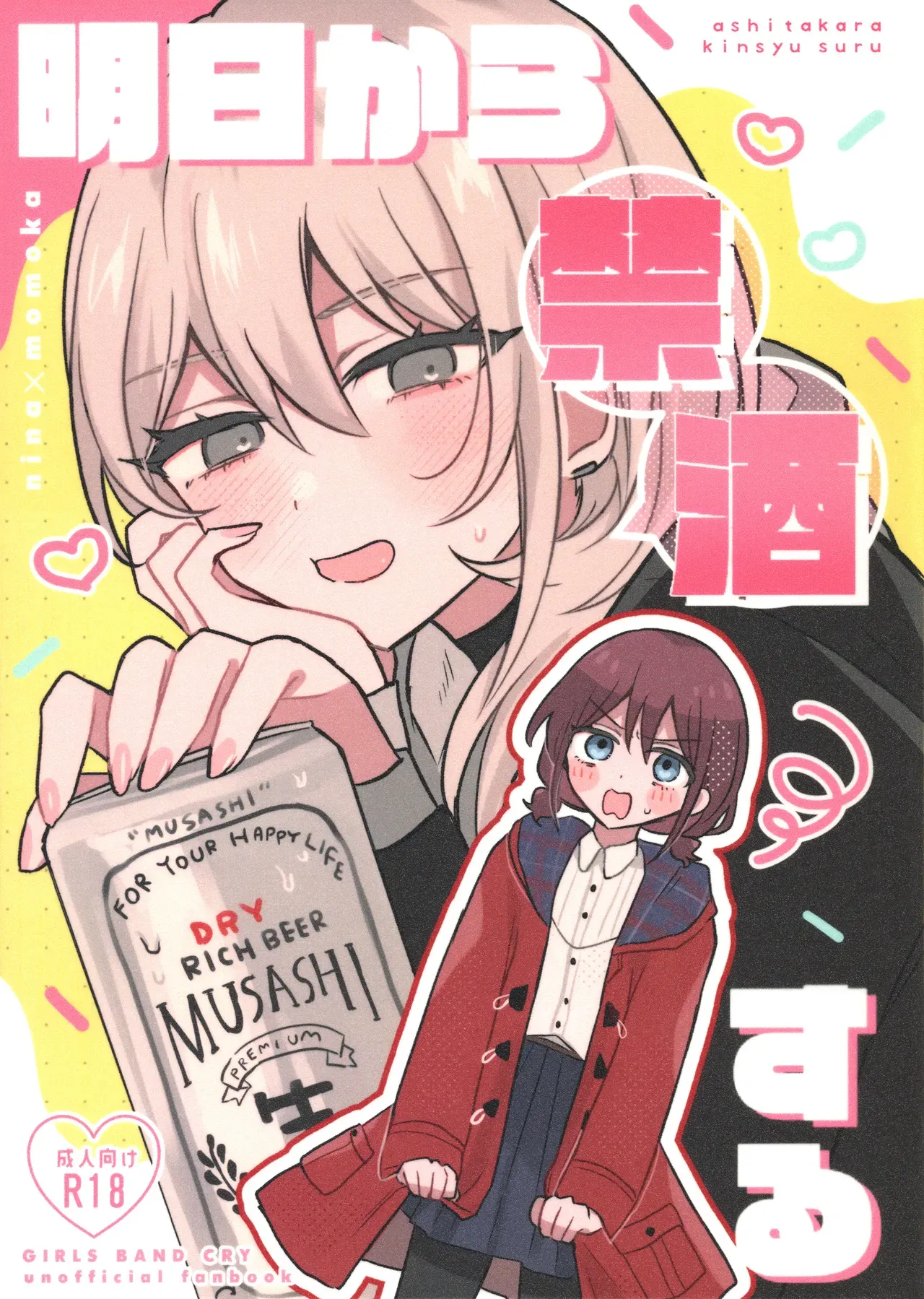 (Zenbu Buchikome. 8) [Hamu-chan Daisuki (Momi)] Ashita Kara Kinshu Suru | Sober Starting Tomorrow! (Girls Band Cry) [English] - Page 1