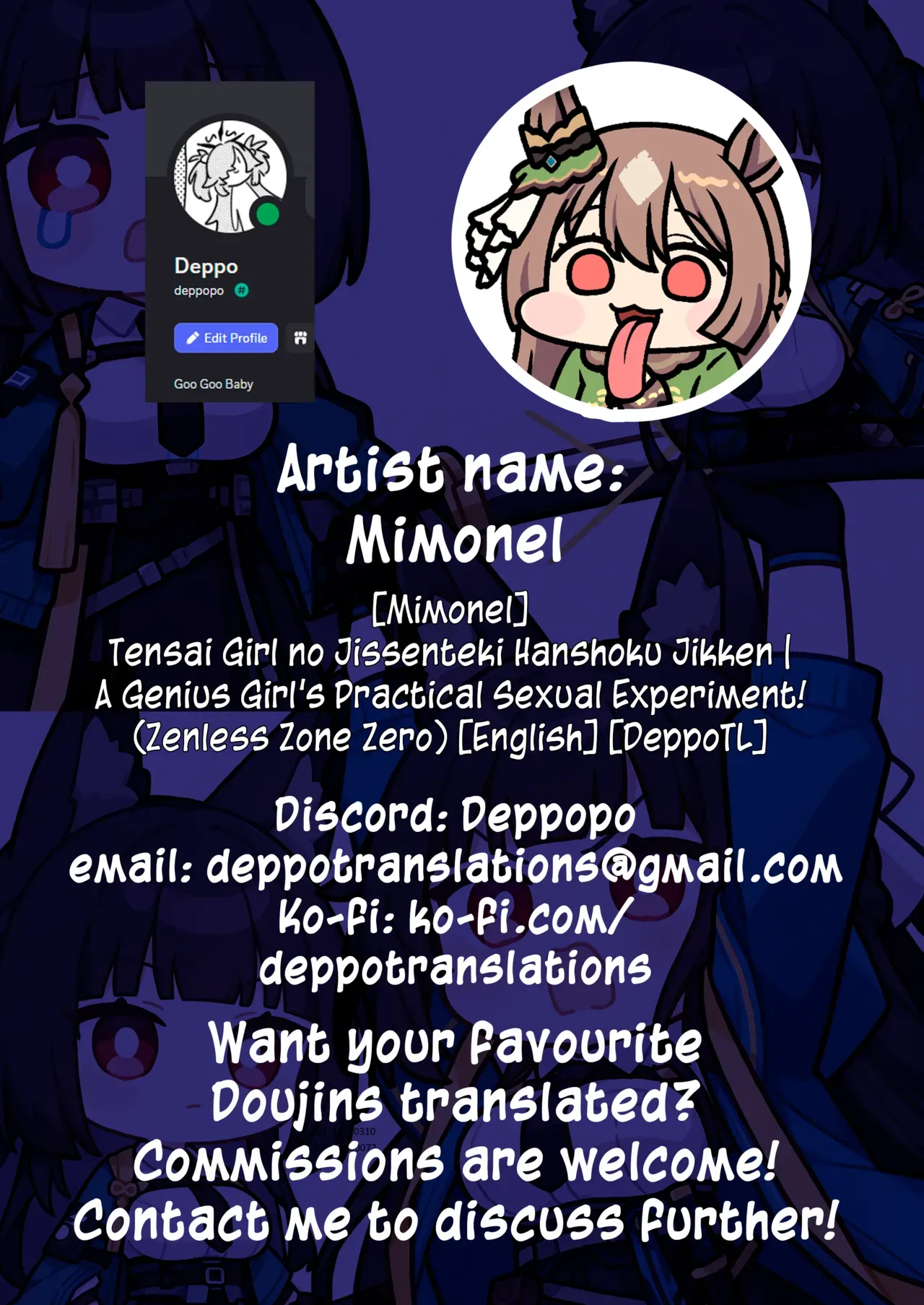 [Mimonel] Tensai Girl no Jissenteki Hanshoku Jikken ♥︎ | A Genius Girl’s Practical Sexual Experiment! ♥︎ (Zenless Zone Zero) [English] [DeppoTL] - Page 6
