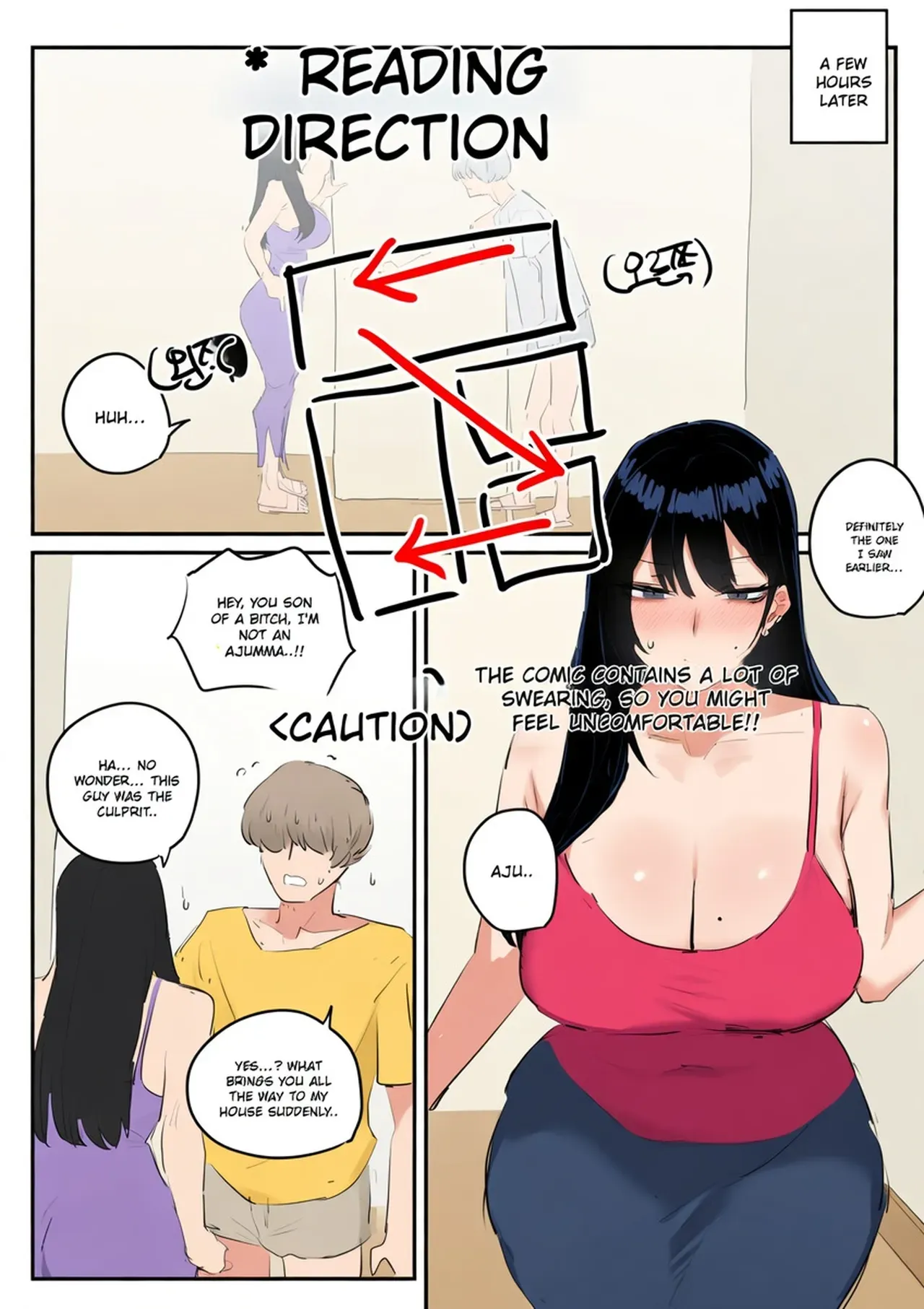 [kkan] Comic about giving proper discipline to the downstairs neighbor lady... (complete edition) [English] [MTL] [AI COLORED] - Page 1
