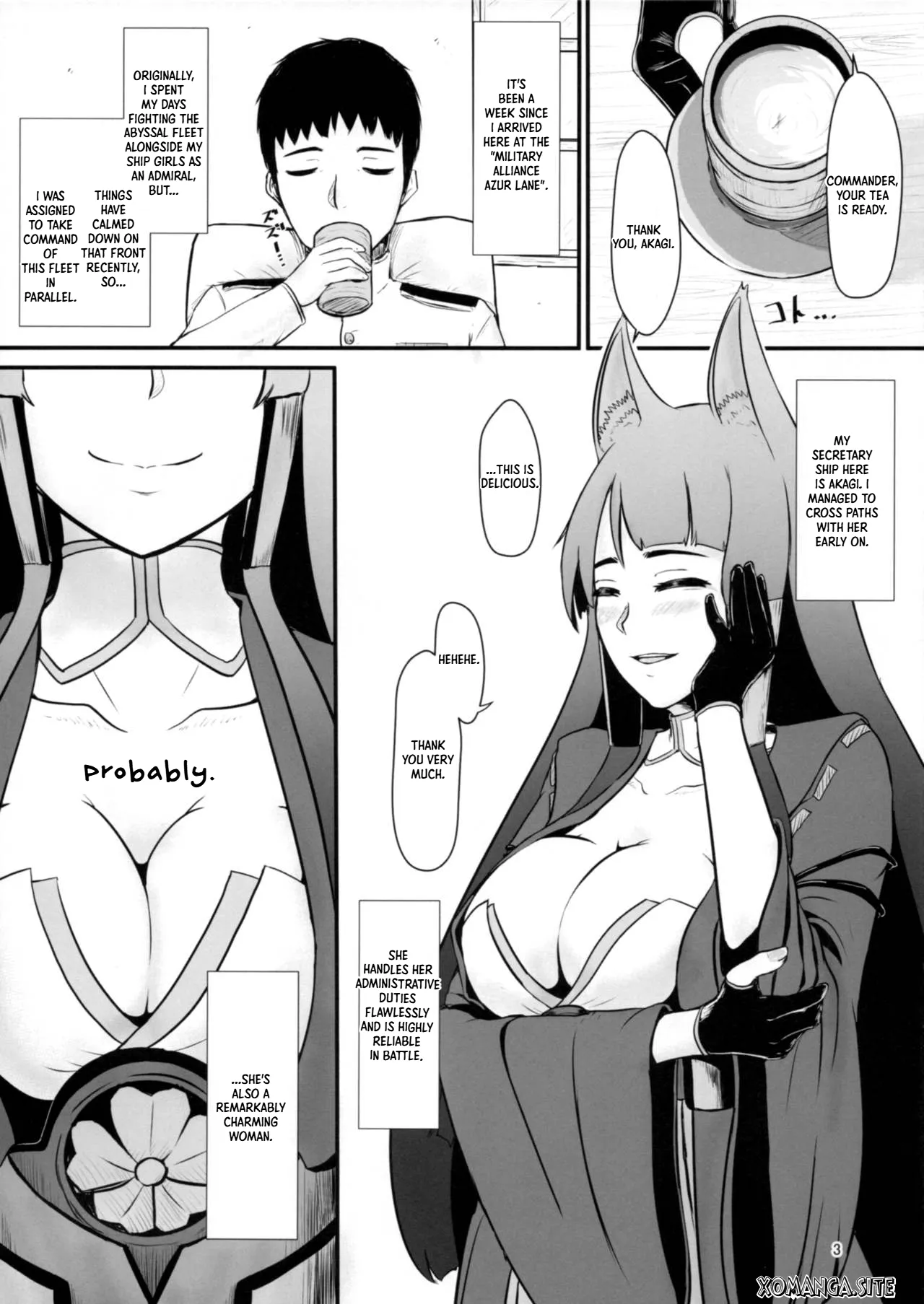 (C93) [Harinashi Honpo (Harimu Ohagi)] Teitoku wa Yandere Akagi ni Rouraku Sarete Shikikan-sama ni Narimashita. (Azur Lane) [English] [Xo Manga] - Page 2