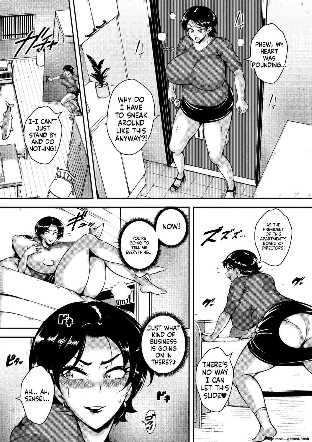 [Stan☆Goigobitch] Nikuyoku Kyonyuu Tsuma Toaru Hitozuma Inyoku Mansion nite [English] [Digital] - Page 9