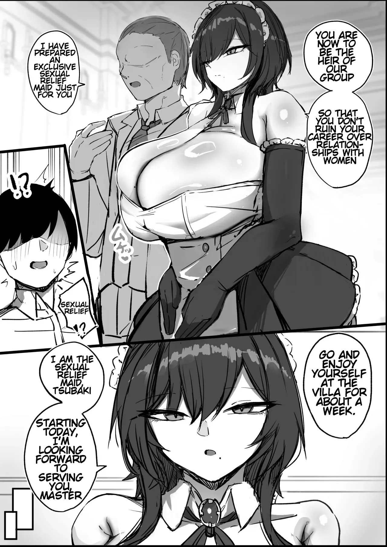 [Aoi Hoshi ni Umareta Dark Angel (Sabajiba Gonhachirou)] L-Cup no Wolf Cut Muhyoujyou Seishori Maid Tsubaki-san | L-Cup Wolf Cut Expressionless Sexual Relief Maid, Tsubaki-san [English] - Page 3