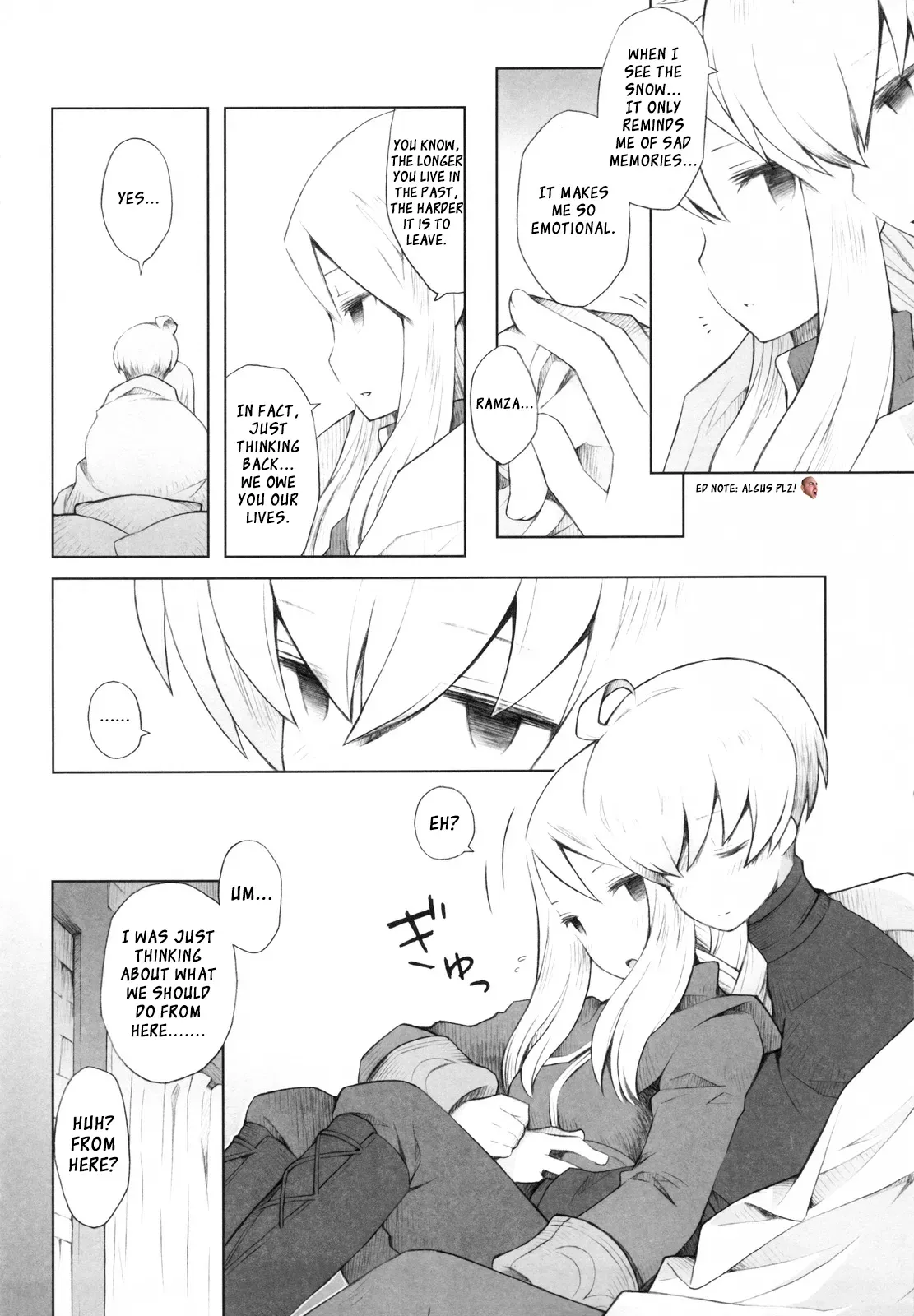 (CCOsaka87) [B.BRS. (B.tarou)] Yukiya Gatari | A Winter Night's Story (Final Fantasy Tactics) [English] [XCX Scans] - Page 8
