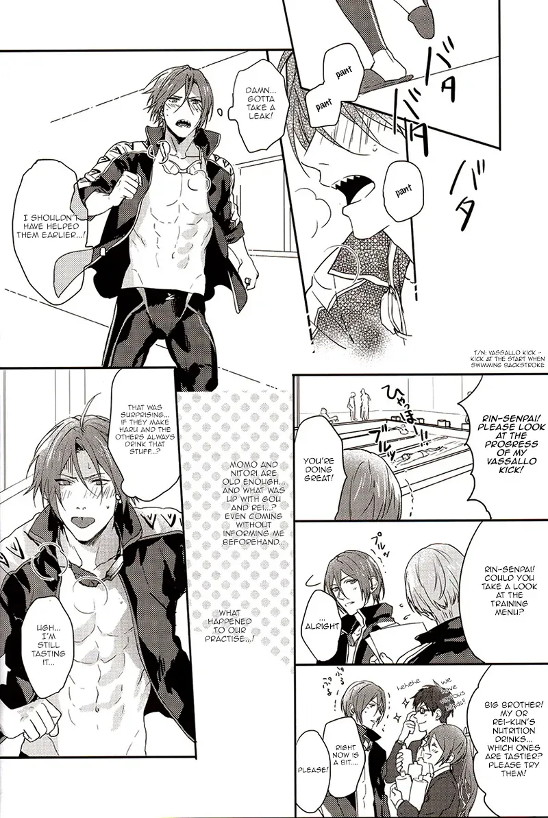 (Hoeru! SHARK!!) [SAKEPAPA (Ooki)] Rin-chan ga Shikkin suru Hanashi | The story of Rin's incontinence (Free!) [English] [Bokushii] - Page 3