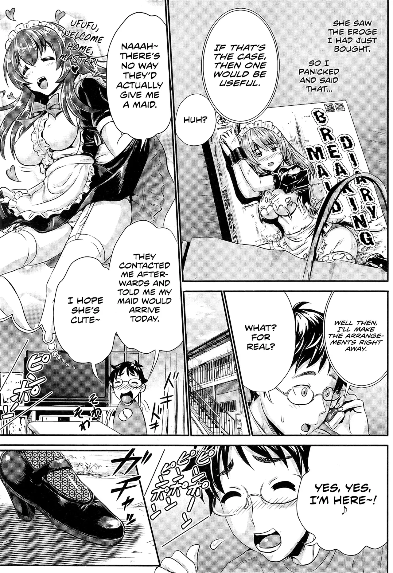 [Kubota Chihiro] Akarui Maid (?) Keikaku | Bright Maid (?) Plan (COMIC Tenma 2014-12) [English] [Team Koinaka] - Page 3
