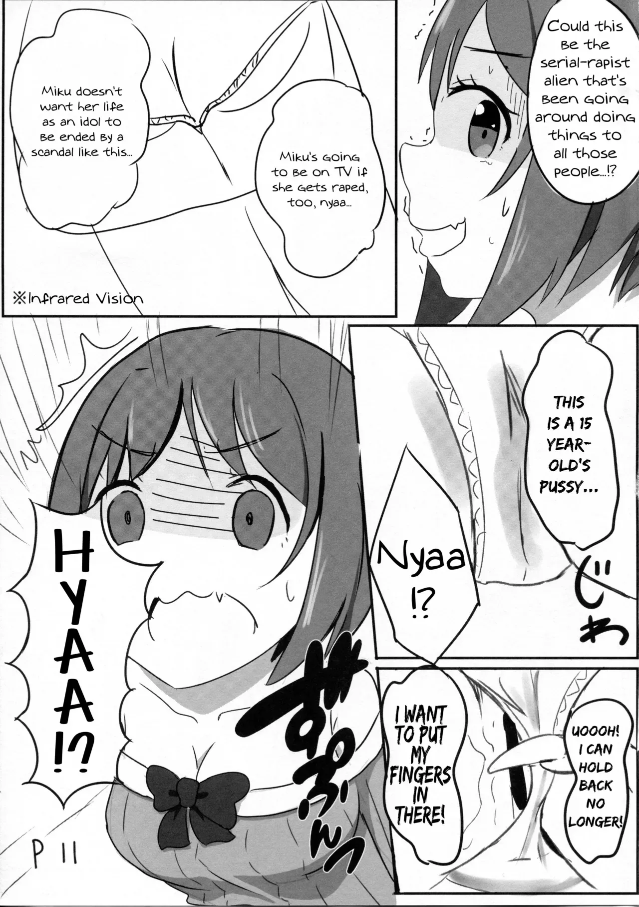 (C87) [SYOKUHINTENKABUTSU (kuen3)] Maekawa Miku vs Predator (THE IDOLM@STER CINDERELLA GIRLS) [English] {KFC Translations} - Page 10